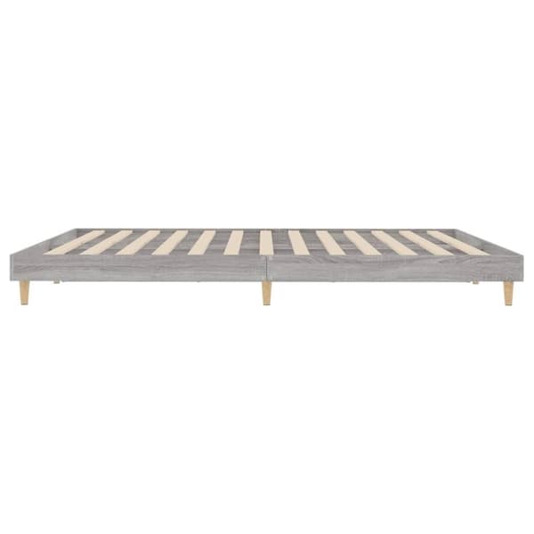 vidaXL Sengeramme grå sonoma 200x200 cm konstruert tre