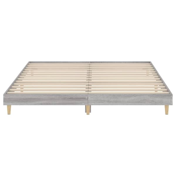 vidaXL sengestel 200x200 cm konstrueret træ grå sonoma-eg