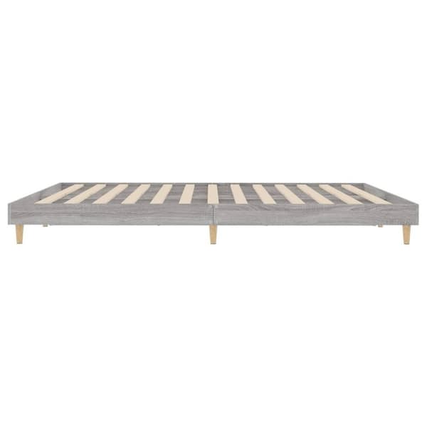 vidaXL sengestel 200x200 cm konstrueret træ grå sonoma-eg