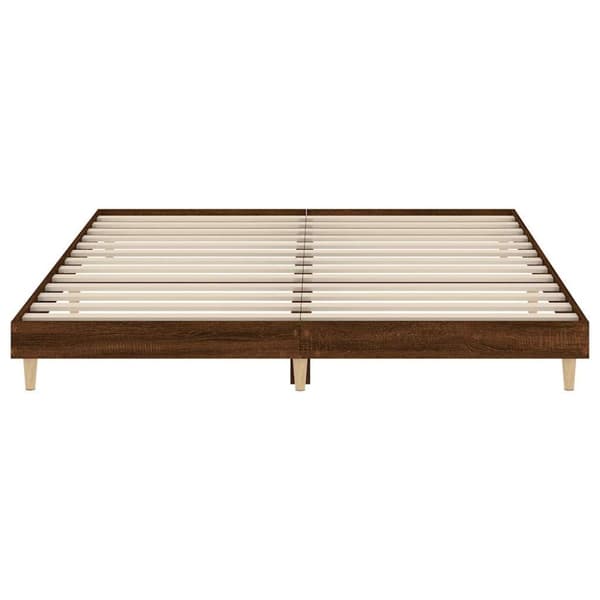 vidaXL Sängynrunko ilman patjaa ruskea tammi 120x200 cm tekninen puu
