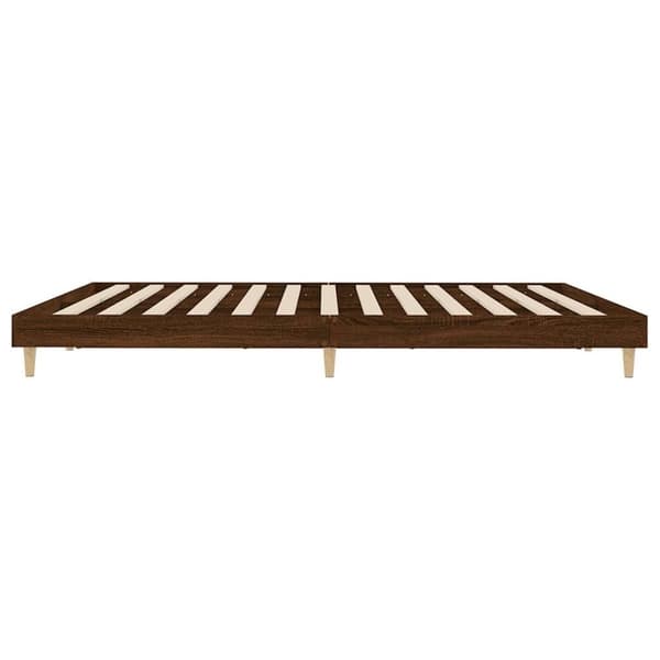 vidaXL Sängynrunko ilman patjaa ruskea tammi 120x200 cm tekninen puu