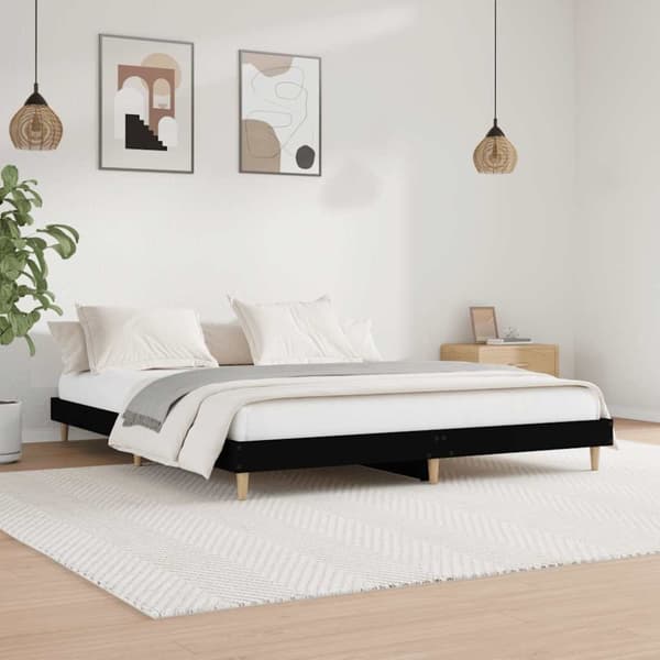 vidaXL Sengeramme svart 120x200 cm konstruert tre