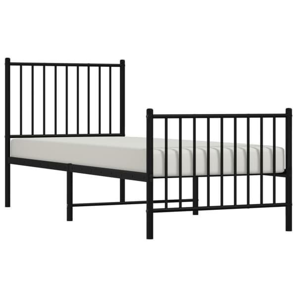 vidaXL Metallinen sängynrunko päädyillä musta 80x200 cm