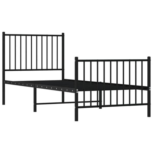 vidaXL Sengeramme i metall med hode- og fotgavl svart 80x200 cm