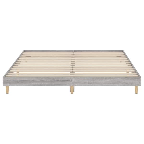 vidaXL Sengeramme grå sonoma 120x200 cm konstruert tre