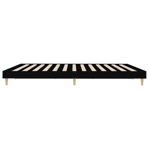 vidaXL Sängynrunko musta 200x200 cm tekninen puu