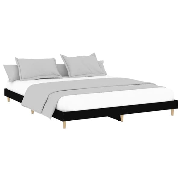vidaXL Sengeramme svart 200x200 cm konstruert tre