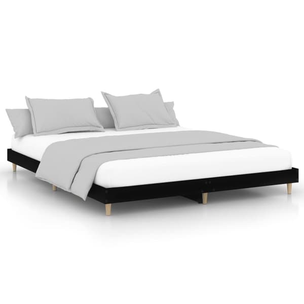 vidaXL Sengeramme svart 200x200 cm konstruert tre