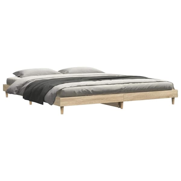 vidaXL sengestel 200x200 cm konstrueret træ sonoma-eg