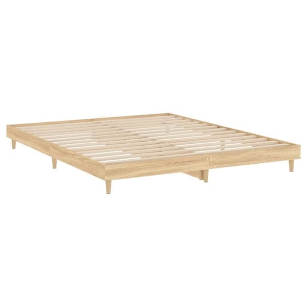 vidaXL sengestel 200x200 cm konstrueret træ sonoma-eg