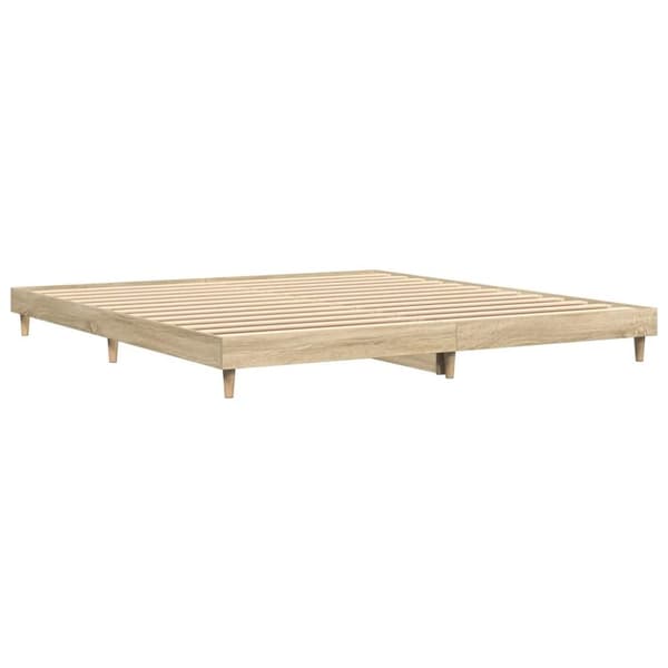 vidaXL sengestel 200x200 cm konstrueret træ sonoma-eg