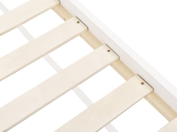 Barnsäng Vit Furuträ Enkel storlek 90 x 200 cm med Spjälram Säng för Småbarn Barnkammare Sovrum