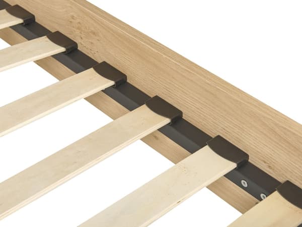 Dubbelsäng Ljust trä MDF 140x200 cm Lamellbas Minimalistisk Bohemisk