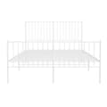 Miniatyrbillede 5 af 9: vidaXL sengeramme med sengegavl og fodgærde 140x200 cm metal hvid