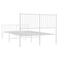 Miniatyrbillede 7 af 9: vidaXL sengeramme med sengegavl og fodgærde 140x200 cm metal hvid