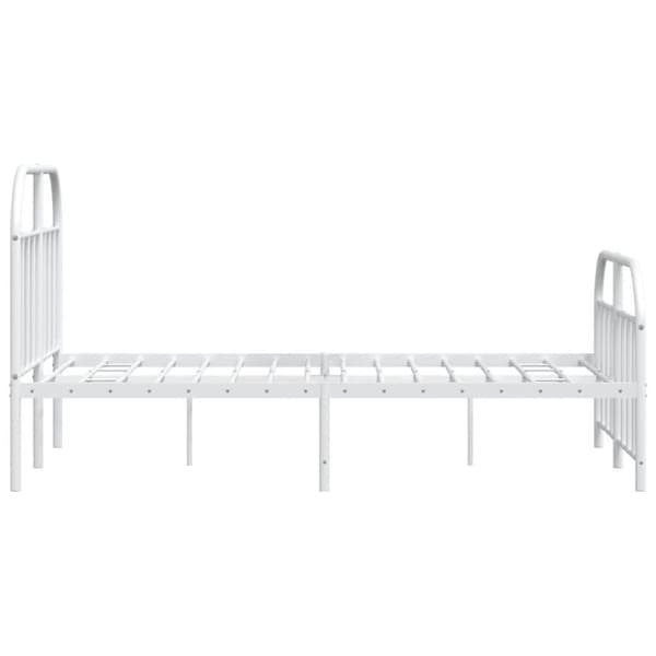 vidaXL Sengeramme i metall med hode- og fotgavl hvit 120x190 cm