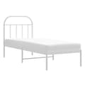 Miniatyrbilde 3 av 10: vidaXL Sengeramme i metall uten madrass med hodegavl hvit 75x190 cm