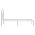 Miniatyrbilde 6 av 10: vidaXL Sengeramme i metall uten madrass med hodegavl hvit 75x190 cm
