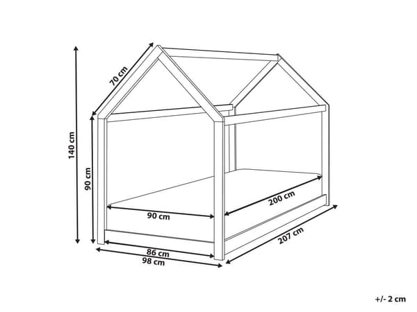 Børneseng Hvid Fyrretræ 90 x 200 cm Seng til Børneværelse