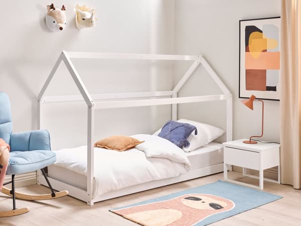 Børneseng Hvid Fyrretræ 90 x 200 cm Seng til Børneværelse