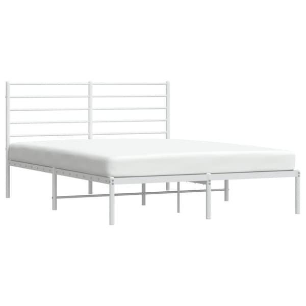 vidaXL sengeramme med sengegavl 120x200 cm metal hvid