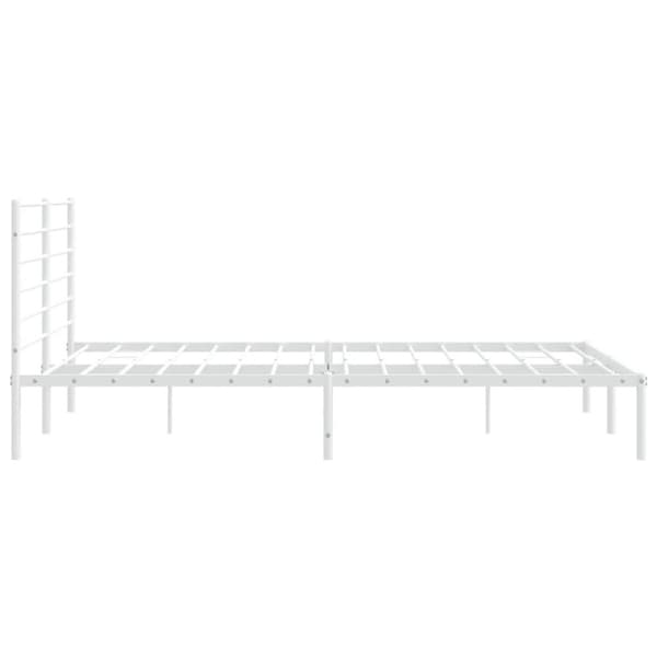 vidaXL Sengeramme i metall med sengegavl hvit 180x200 cm