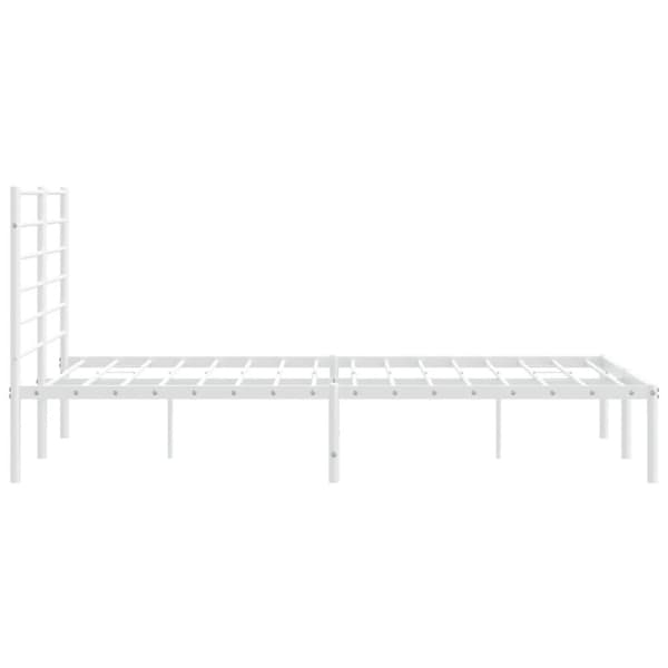 vidaXL Sengeramme i metall med hodegavl hvit 120x200 cm