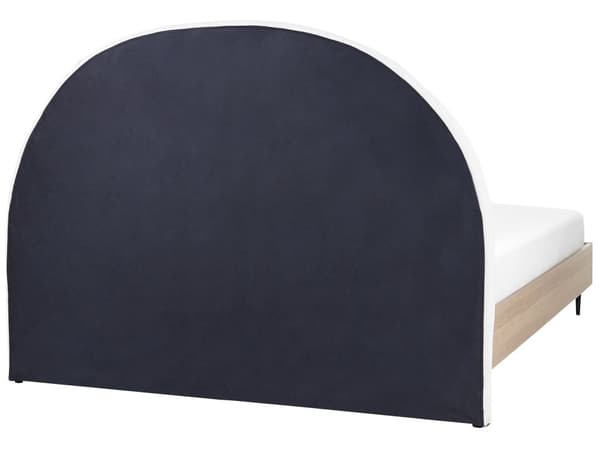 Seng Hvit Stoff 160 x 200 cm Polstret sengegavl Metallben Moderne stil Sengeramme Soverom