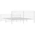 Miniatyrbillede 7 af 10: vidaXL sengeramme med sengegavl og fodgærde 180x200 cm metal hvid