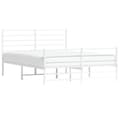 Miniatyrbillede 3 af 10: vidaXL sengeramme med sengegavl og fodgærde 160x200 cm metal hvid