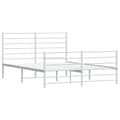 Miniatyrbillede 4 af 10: vidaXL sengeramme med sengegavl og fodgærde 160x200 cm metal hvid