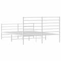 Miniatyrbillede 7 af 10: vidaXL sengeramme med sengegavl og fodgærde 160x200 cm metal hvid