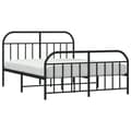 Miniatyrbilde 3 av 10: vidaXL Sengeramme i metall uten madrass med fotgavl svart 180x200 cm