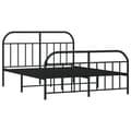 Miniatyrbilde 4 av 10: vidaXL Sengeramme i metall uten madrass med fotgavl svart 180x200 cm