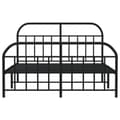 Miniatyrbilde 5 av 10: vidaXL Sengeramme i metall uten madrass med fotgavl svart 180x200 cm