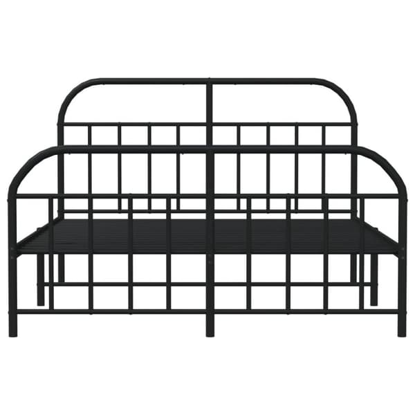 vidaXL Sengeramme i metall uten madrass med fotgavl svart 180x200 cm