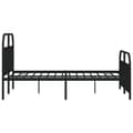 Miniatyrbilde 6 av 10: vidaXL Sengeramme i metall uten madrass med fotgavl svart 180x200 cm