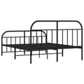 Miniatyrbilde 7 av 10: vidaXL Sengeramme i metall uten madrass med fotgavl svart 180x200 cm