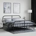 Miniatyrbilde 2 av 10: vidaXL Sengeramme i metall uten madrass med fotgavl svart 180x200 cm