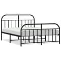 Miniatyrbilde 1 av 10: vidaXL Sengeramme i metall uten madrass med fotgavl svart 180x200 cm