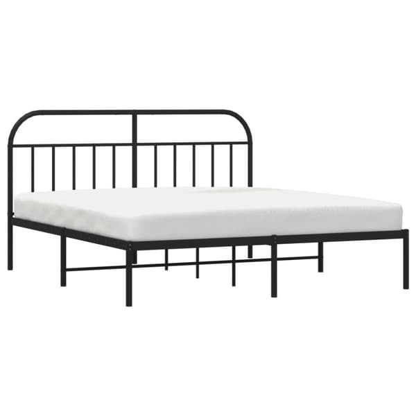 vidaXL Sengeramme i metall med sengegavl svart 180x200 cm