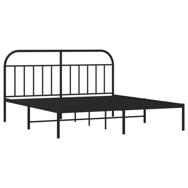 vidaXL Sengeramme i metall med sengegavl svart 180x200 cm