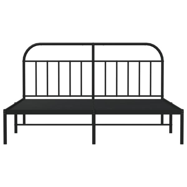vidaXL Sengeramme i metall med sengegavl svart 180x200 cm