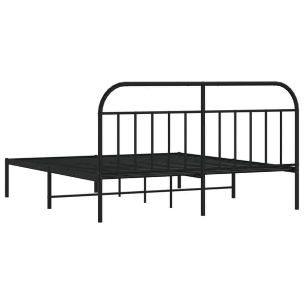 vidaXL Sengeramme i metall med sengegavl svart 180x200 cm