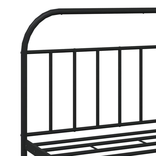vidaXL Sengeramme i metall med sengegavl svart 180x200 cm