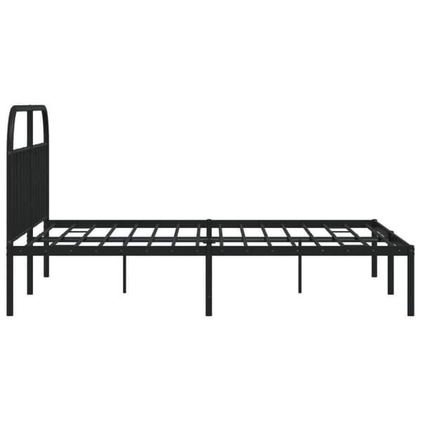 vidaXL Metallinen sängynrunko päädyllä musta 180x200 cm