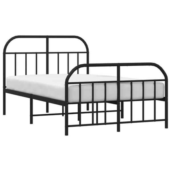 vidaXL Sengeramme i metall med hode- og fotgavl svart 120x200 cm