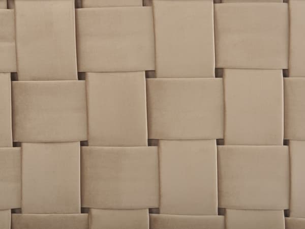 Dubbelsäng Klädd Sängram 140 x 200 cm Taupe Sammet Ben i Guld Färg