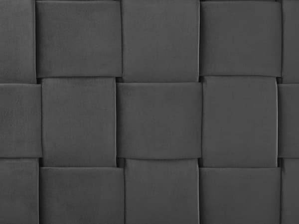 Seng Sort Velour 160 x 200 cm Moderne To Mands Seng Flettet Sengegavl Dobbeltseng Sengeramme Retro Design Metalben