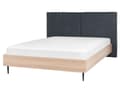 Miniatyrbilde 1 av 11: Sengeramme Mørkegrå 160 x 200 cm Polstret sengegavl MDF-ramme Metallben Moderne design Soverom Dobbeltseng